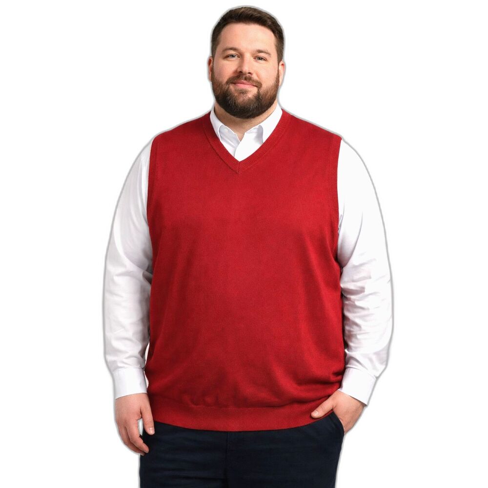 Daniel Cremieux Vest Mens XL Red V-Neck Preppy Silk and Cotton